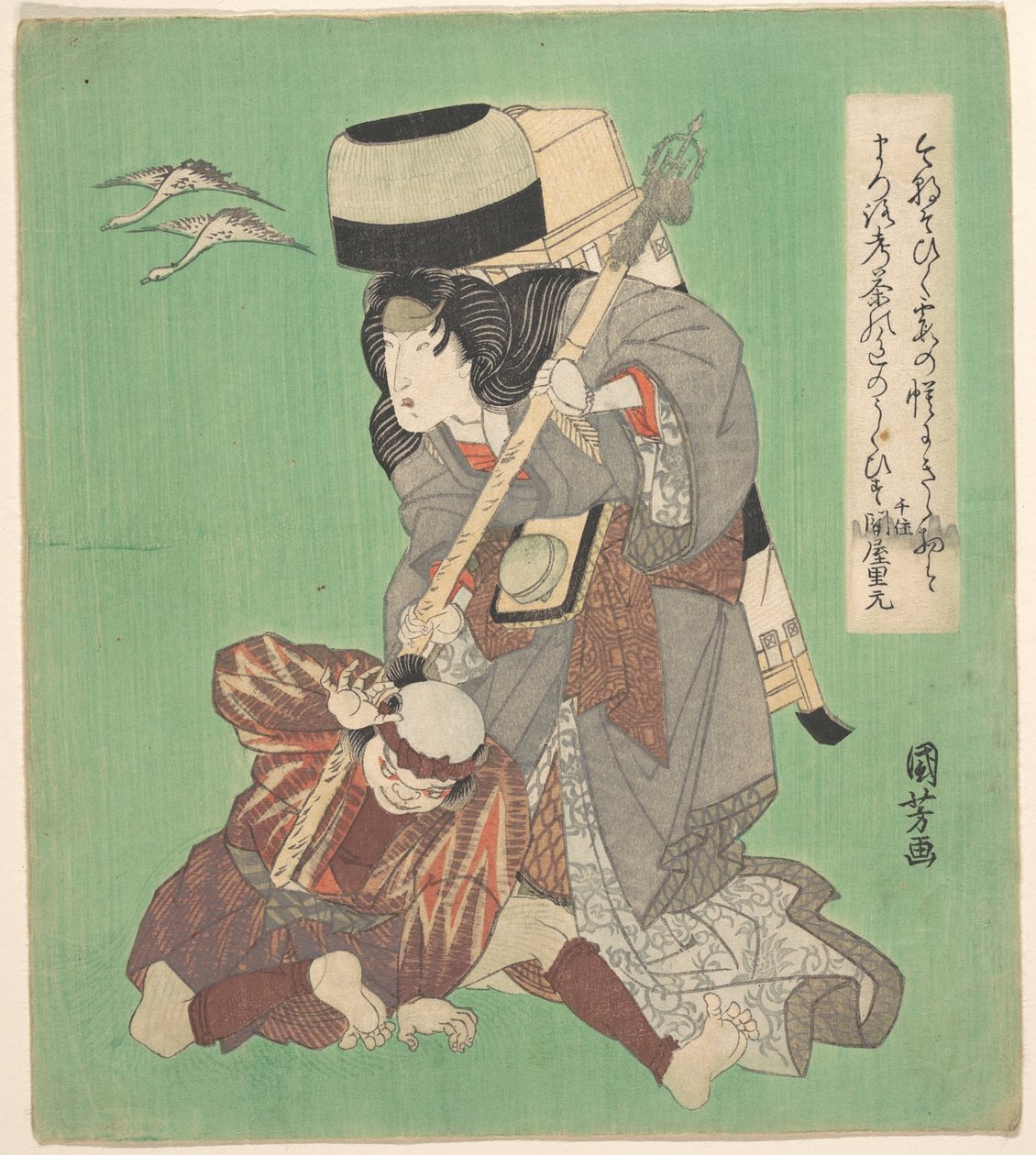 Theaterscène door Utagawa Kuniyoshi