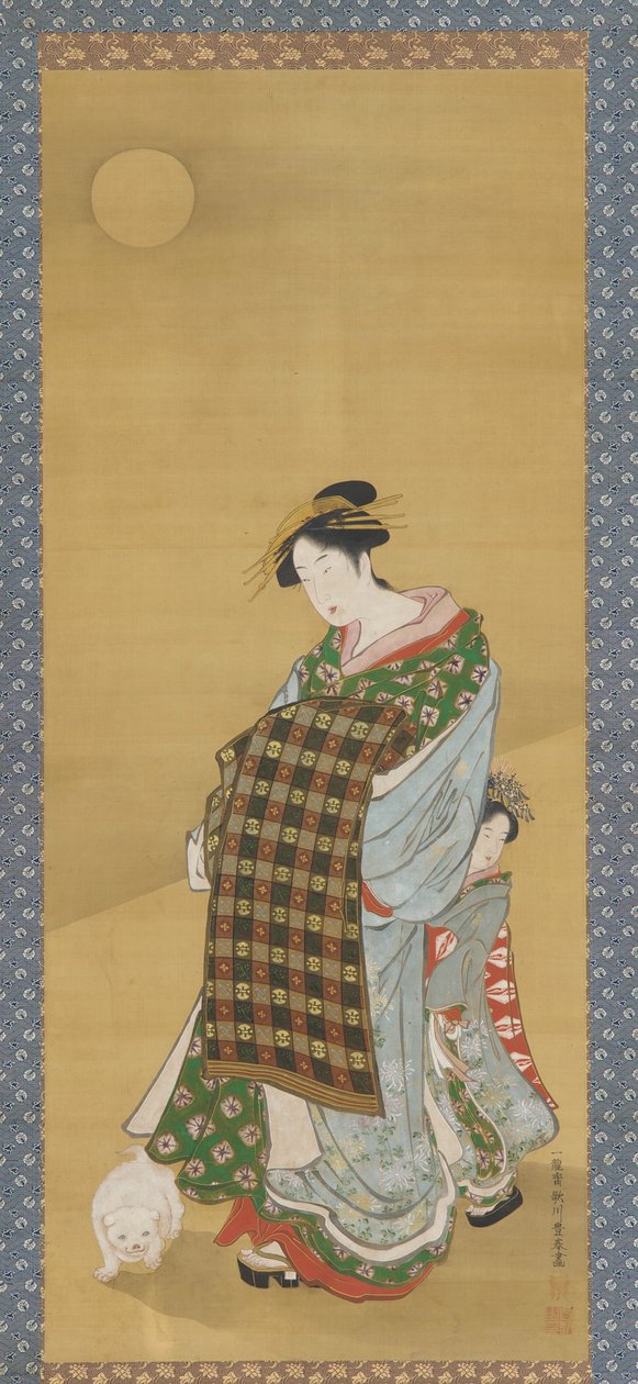 Een Courtisane en haar Bediende door Utagawa Toyoharu
