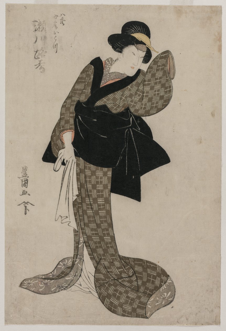 Segawa Roko als Hachizos vrouw Ohatsu, c. 1805 door Utagawa Toyokuni