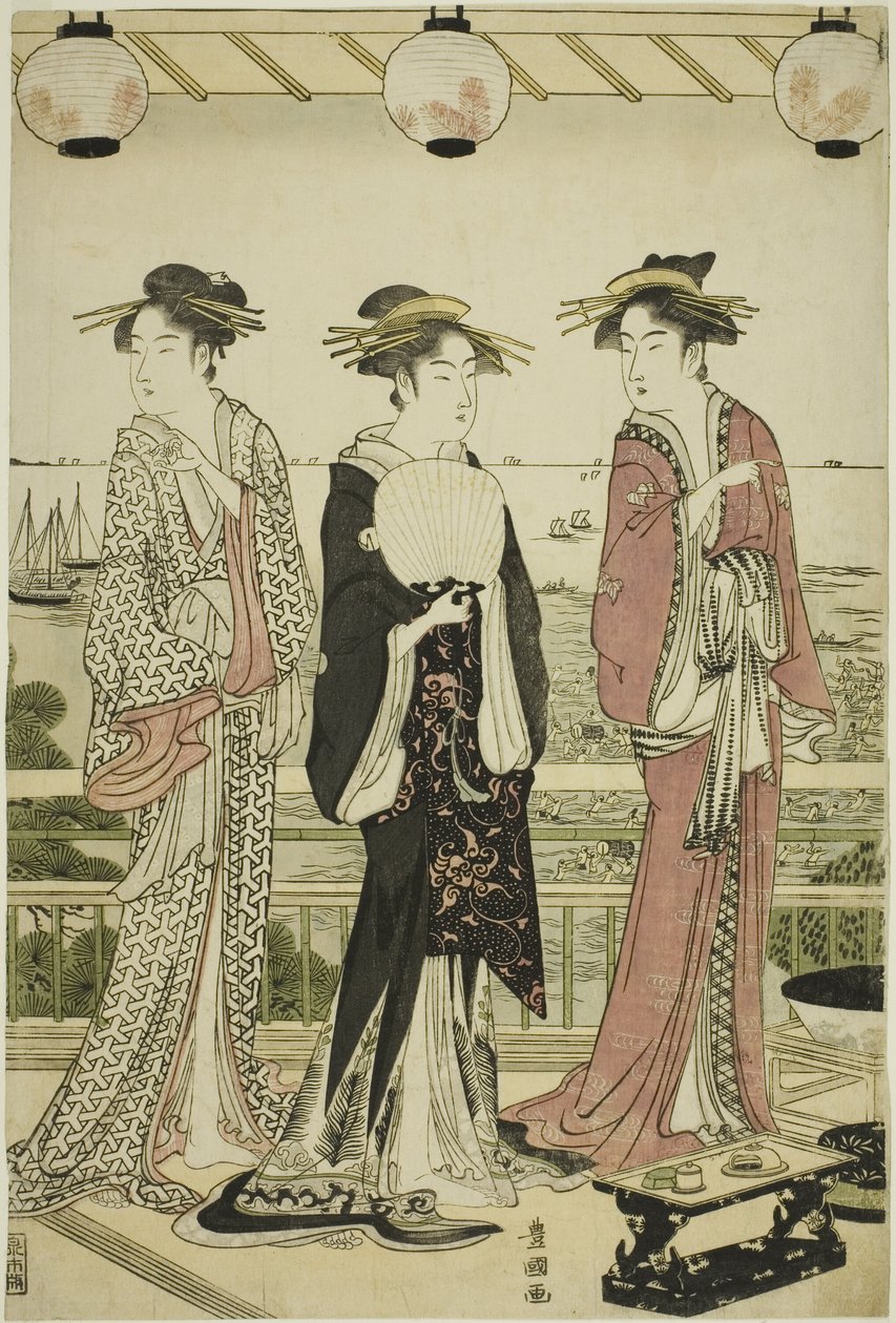 Vier Seizoenen in het Zuiden - Zomerzicht (Minami shiki natsu no kei) door Utagawa Toyokuni I