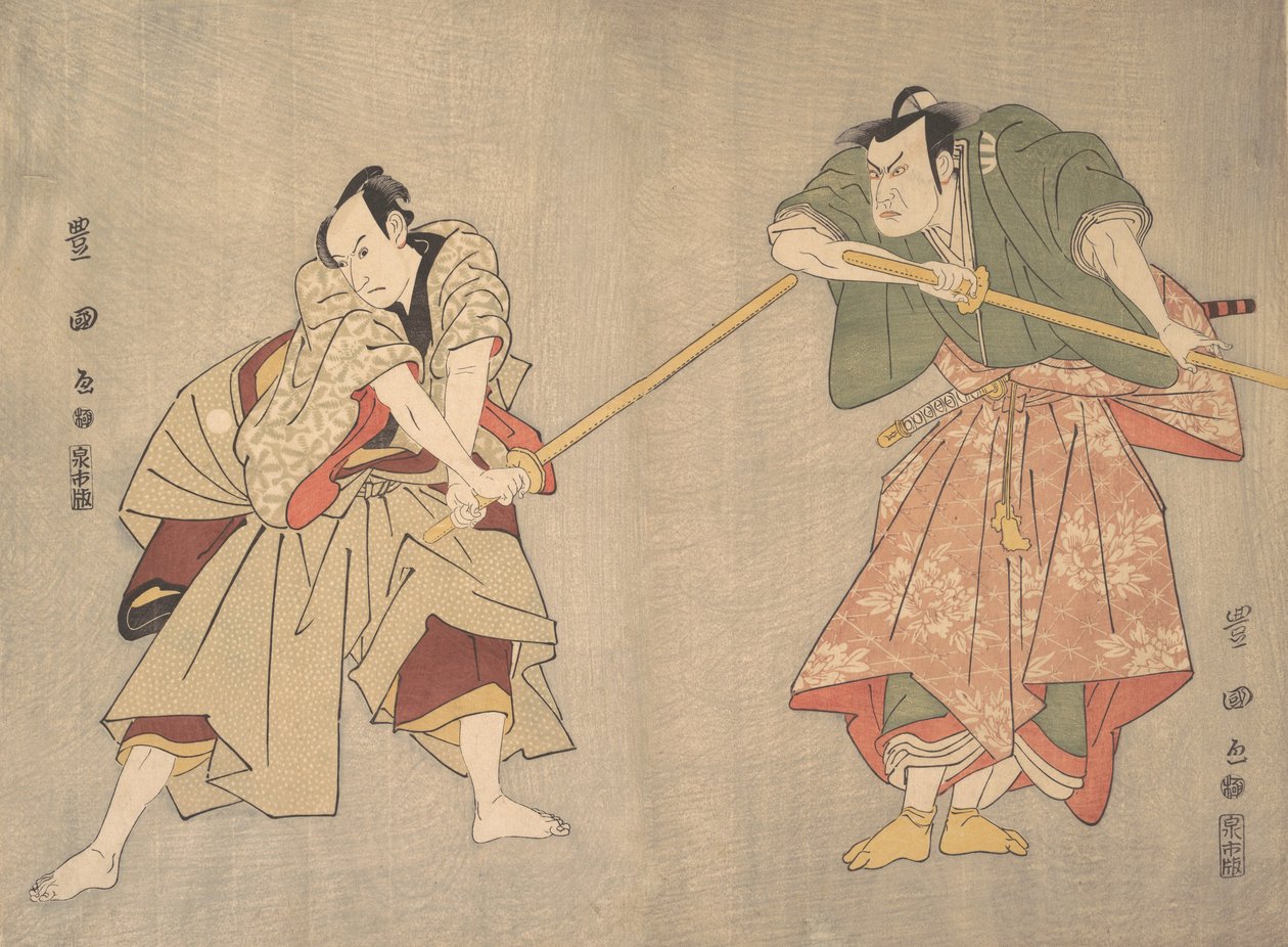 Scène uit een niet-geïdentificeerd drama, ca. 1800 door Utagawa Toyokuni I