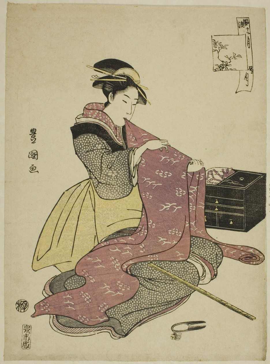 De twaalfde maand (Goku getsu), uit de serie "Modieuze twaalf maanden (Furyu junikagetsu)" door Utagawa Toyokuni I