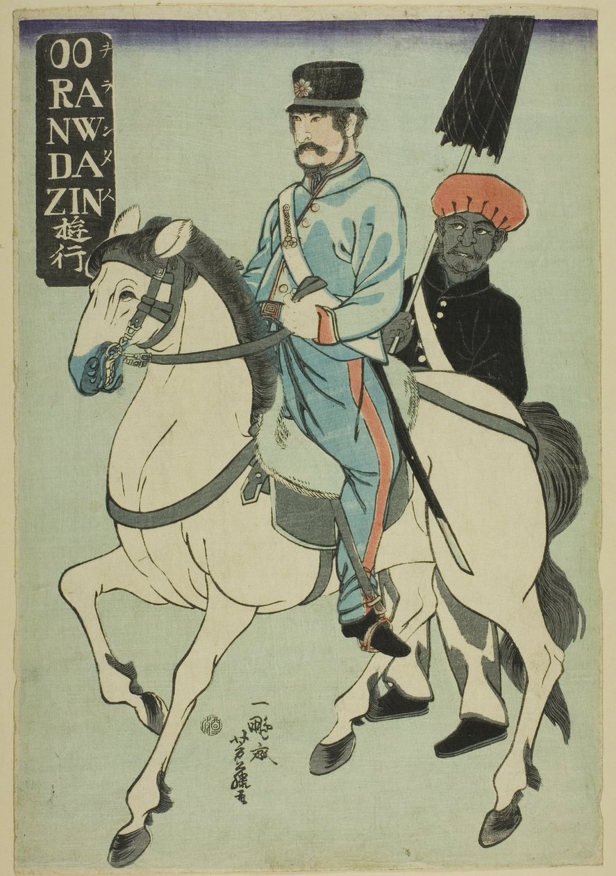 Nederlander Wandelend (Orandajin yuko) door Utagawa Yoshifuji