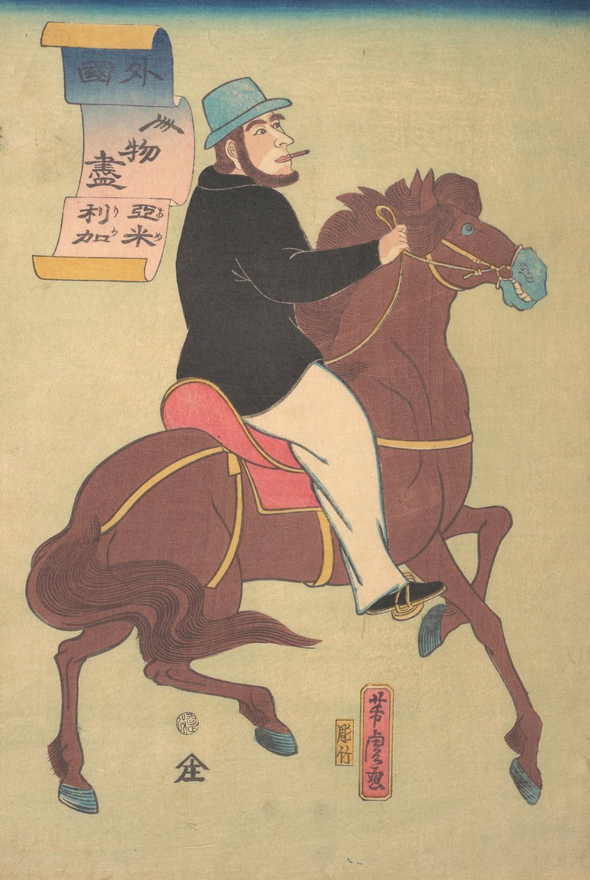 Amerikaanse Ruiter door Utagawa Yoshitora