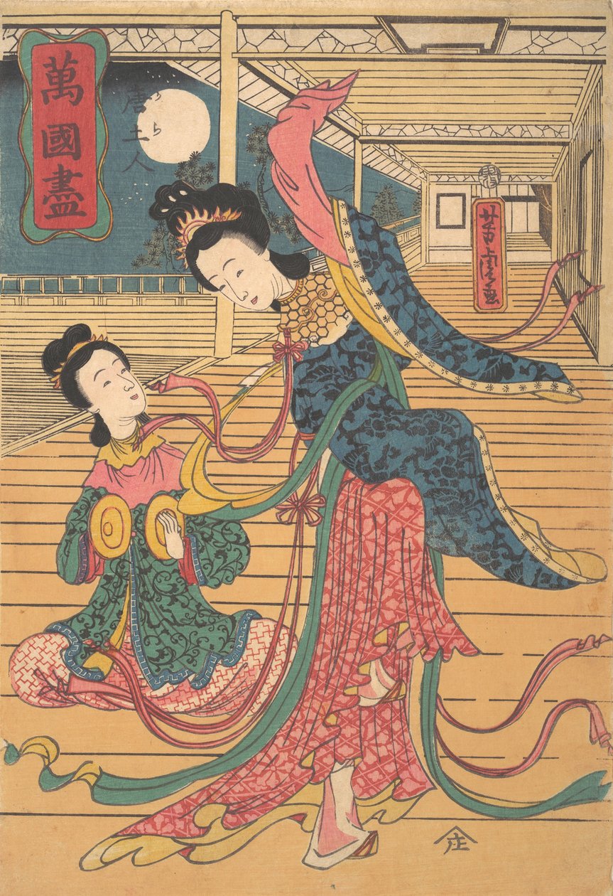 Twee Chinese vrouwen door Utagawa Yoshitora