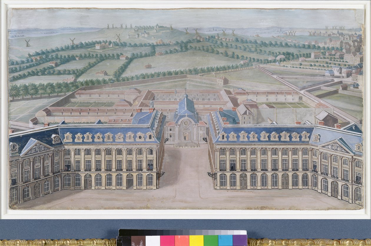 Place Louis-le-Grand en het Kapucijnenklooster, ca.1705 door V. Antier