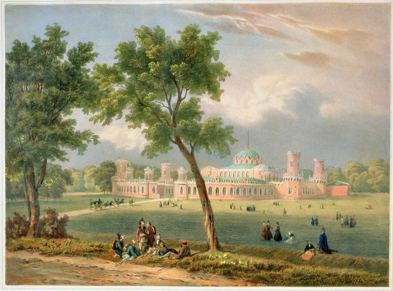 Het Peter de Grote Paleis in Moskou, gedrukt door Edouard Jean-Marie Hostein, gepubliceerd door Lemercier, Parijs, 1840s door V. Adam