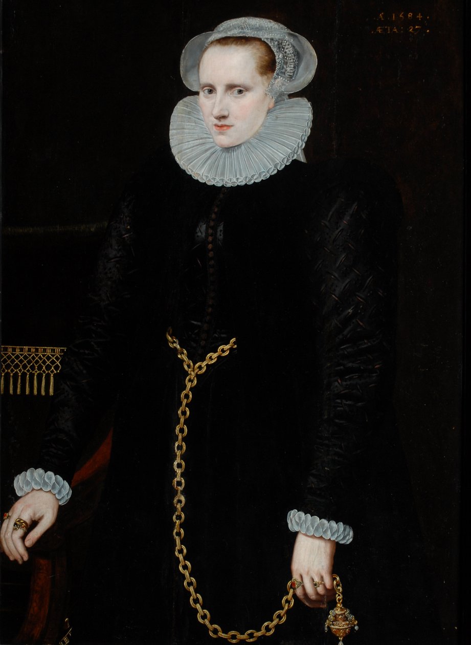 Portret van een dame van 27 jaar door V. de Bosse