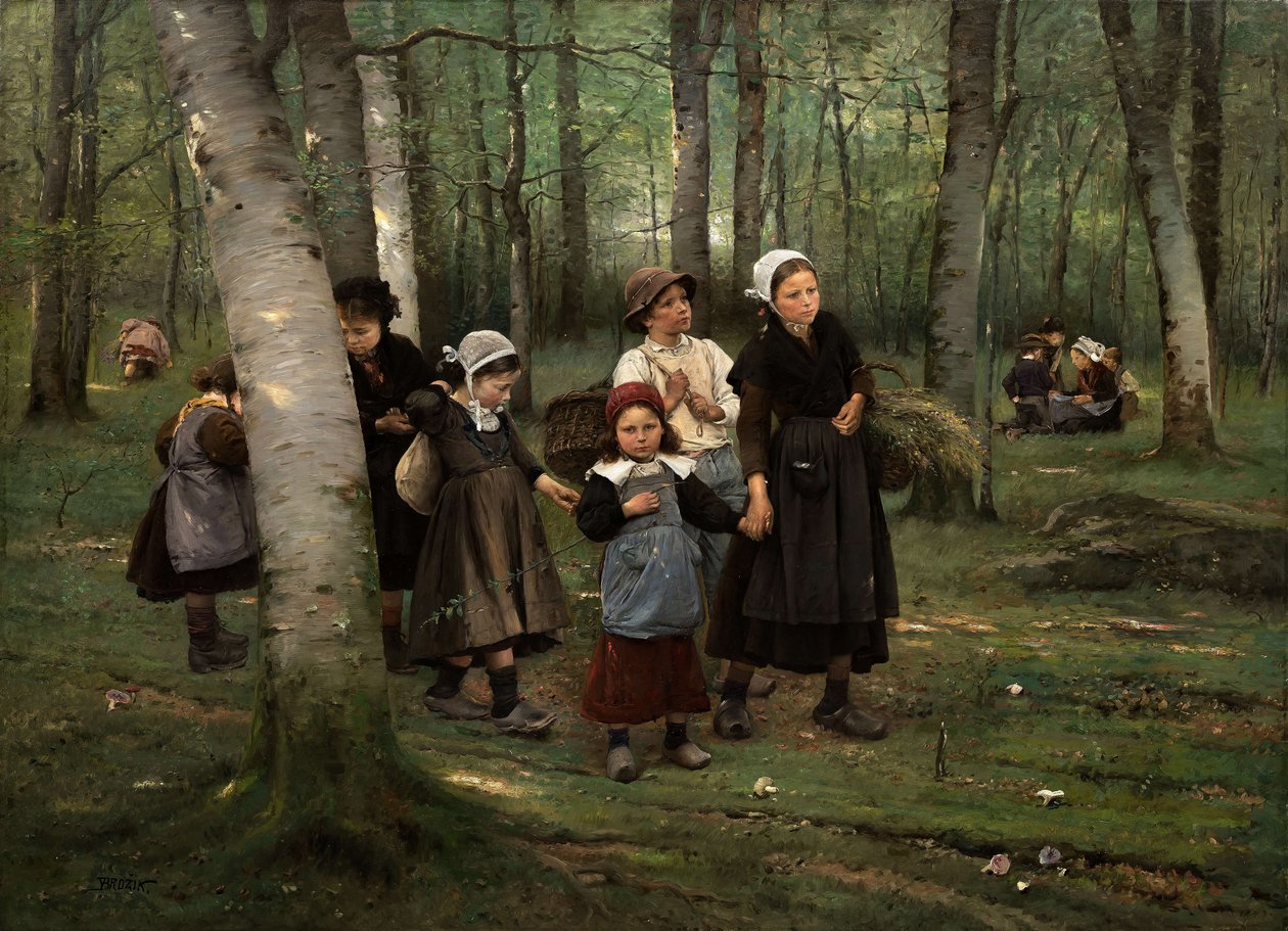 Kinderen in het bos, 1891 door Vaclav Brozik