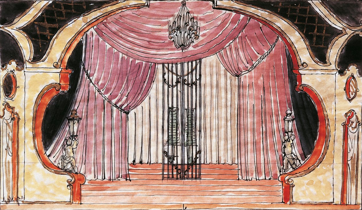 Decorontwerp voor Cosi Fan Tutte door Wolfgang Amadeus Mozart door Vaclav Gottlieb