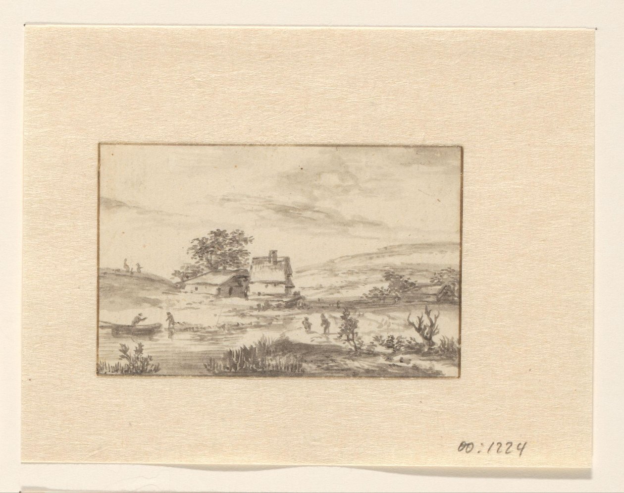 Landschap met boerderij door Valentijn (possibly)