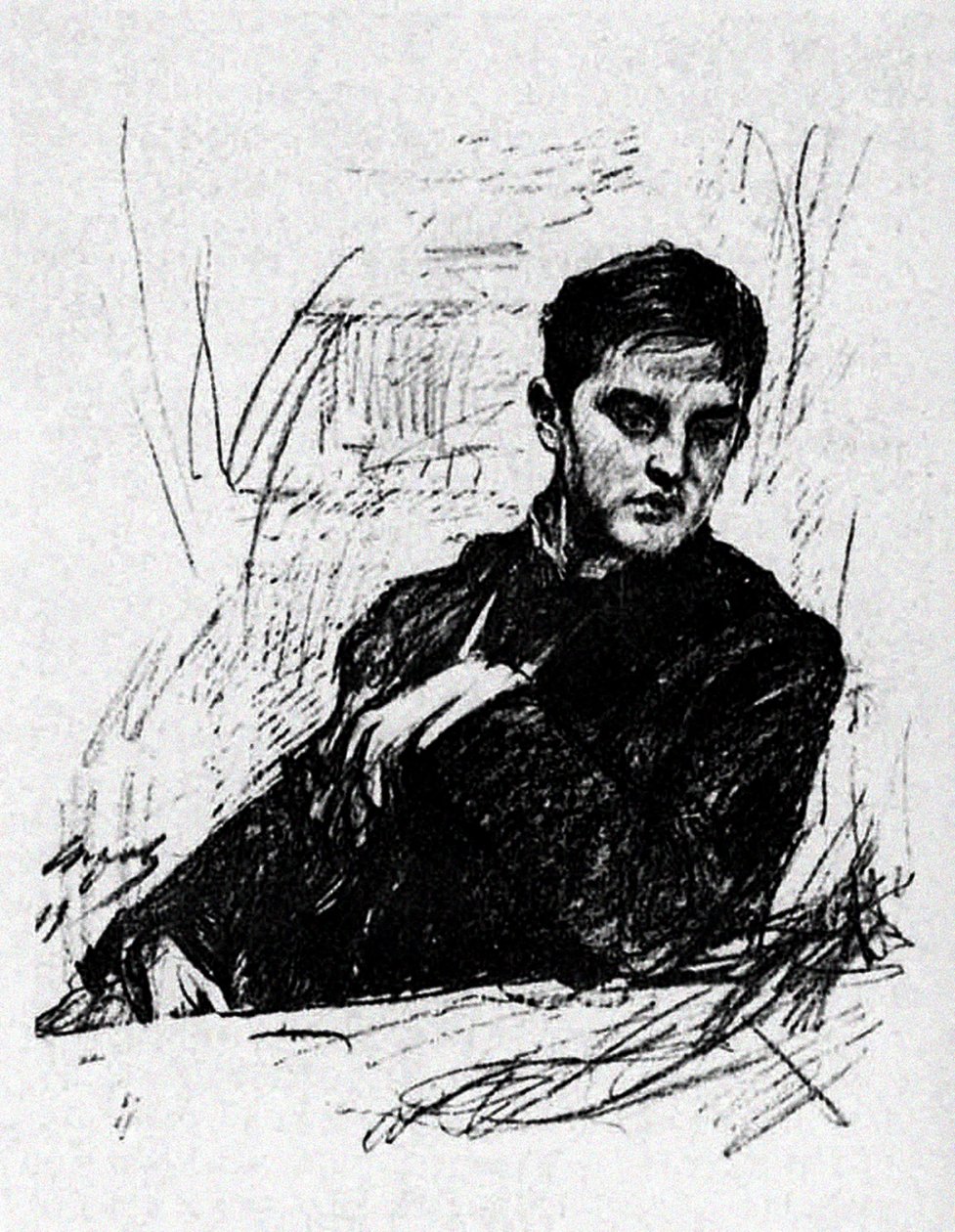 Dmitry Filosofov door Valentin Aleksandrovich Serov