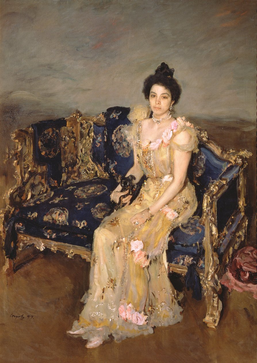 Portret van Sofia Mikhailovna Botkina, 1899 door Valentin Aleksandrovich Serov