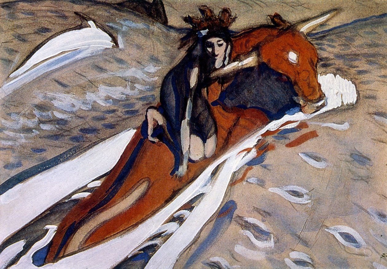 Ontvoering van Europa 1910 door Valentin Serov door Valentin Aleksandrovich Serov