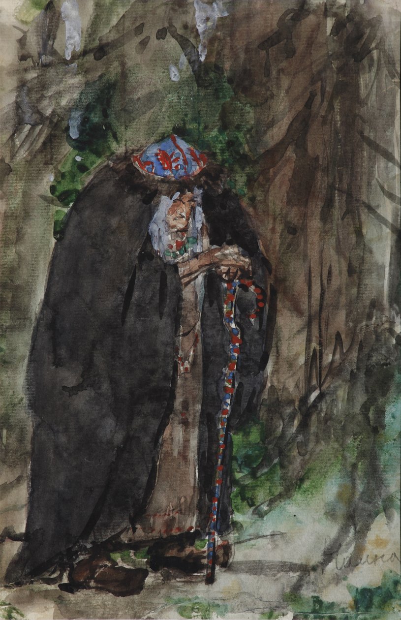 Naina. Kostuumontwerp voor de opera Ruslan en Lyudmila van M. Glinka door Valentin Aleksandrovich Serov