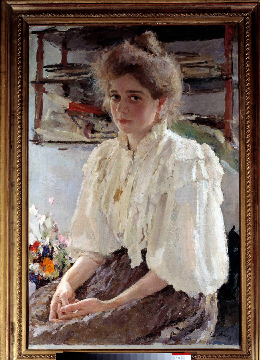 Portret van Madame Lwoff (1864-1955), geboren Maria Yakovlena Simonovich, nicht van de kunstenaar door Valentin Aleksandrovich Serov