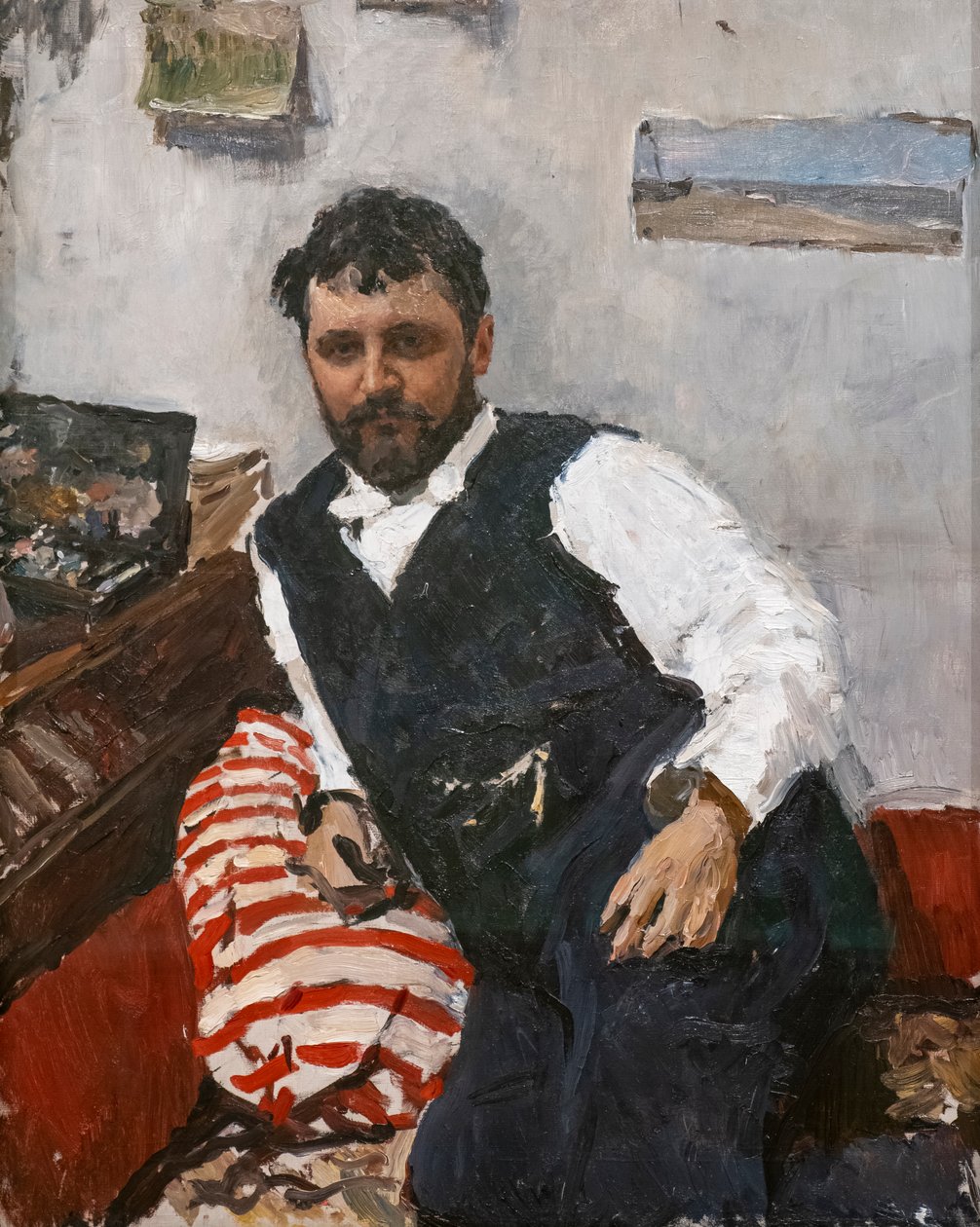 Portret van schilder Konstantin Korovin door Valentin Aleksandrovich Serov