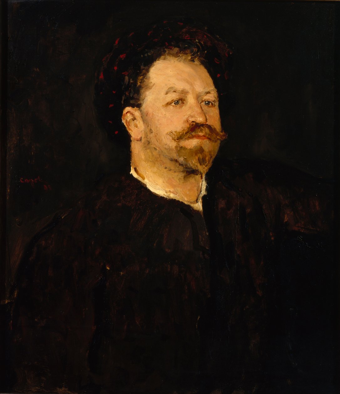 Portret van de operazanger Francesco Tamagno door Valentin Aleksandrovich Serov