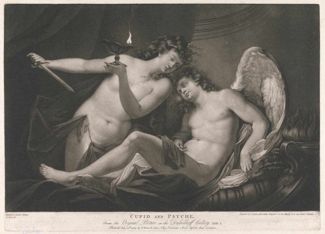 Cupido en Psyche door Valentine Green