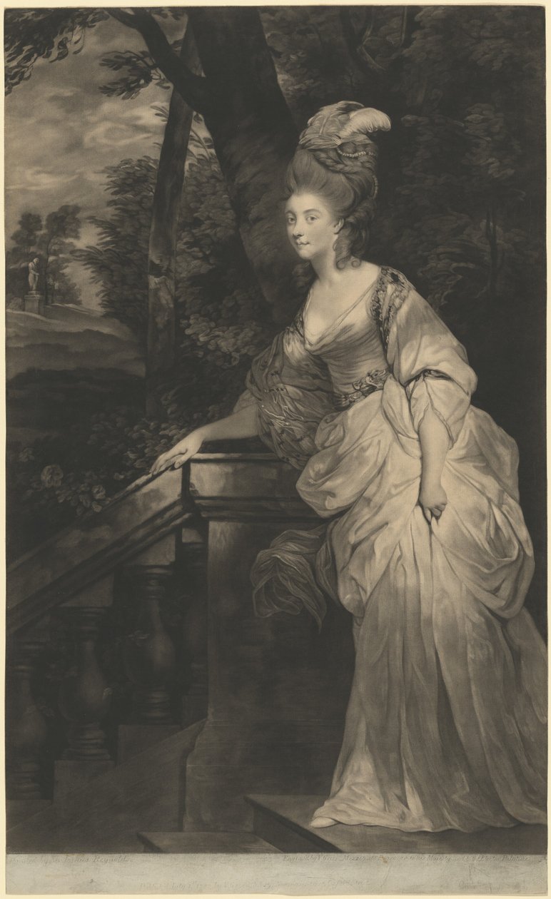 Georgiana (Spencer), Hertogin van Devonshire door Valentine Green after Sir Joshua Reynolds
