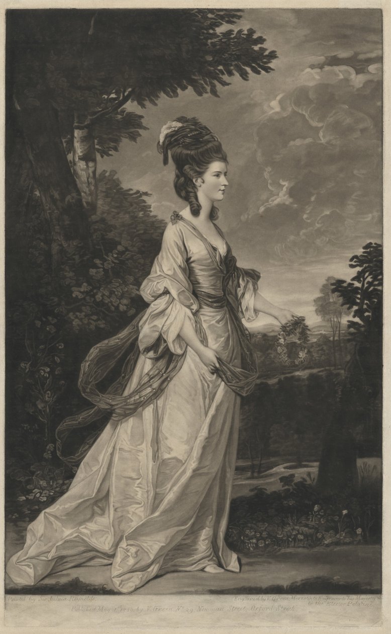 Jane (Fleming), gravin van Harrington door Valentine Green after Sir Joshua Reynolds