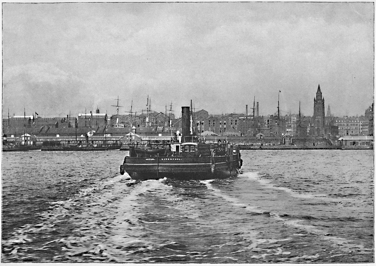 Liverpool, vanaf de Mersey, ca. 1896 door Valentine and Sons Ltd