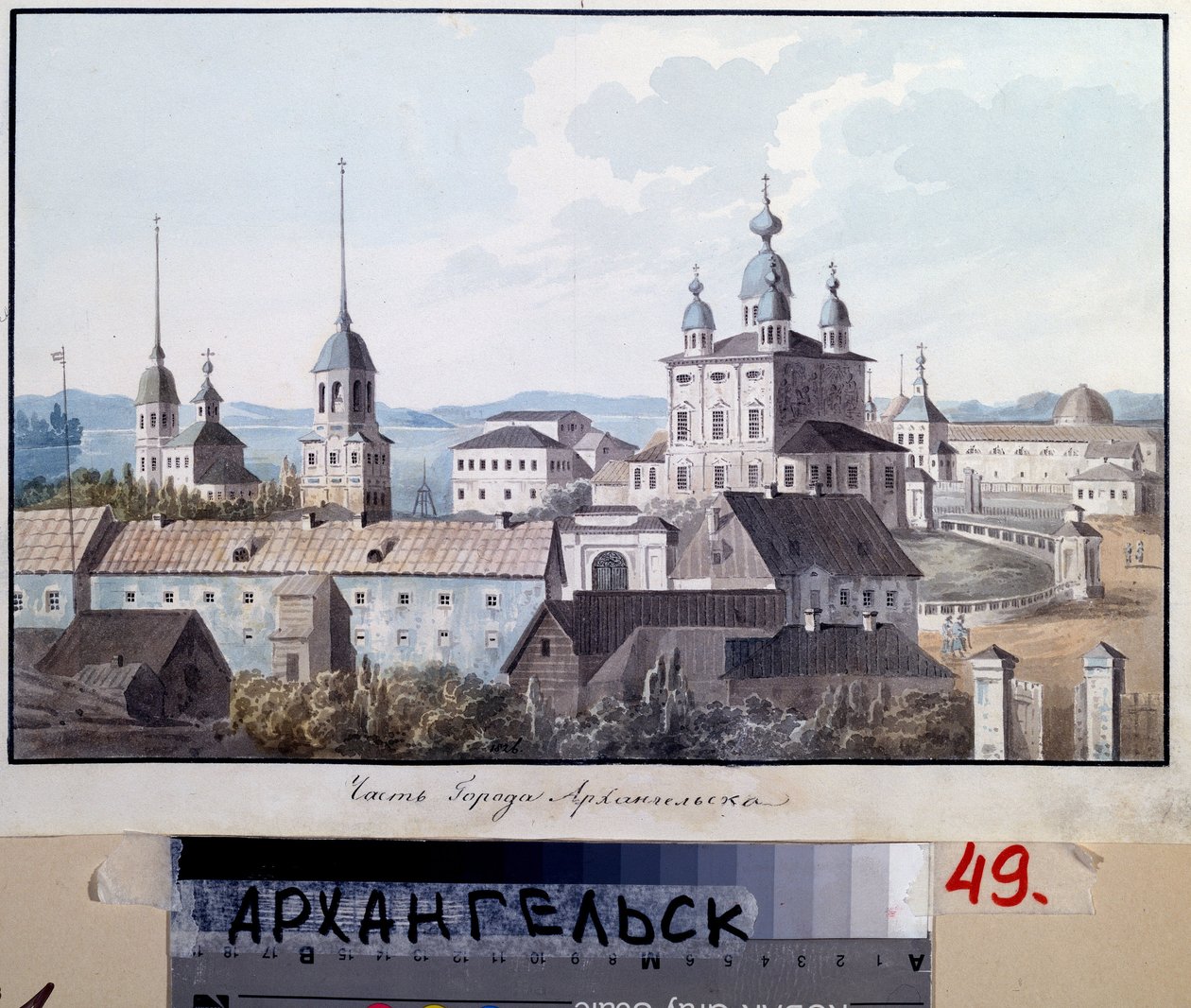 Uitzicht op de stad Arkhangelsk door Valeri Yemelyanovich Galyamin