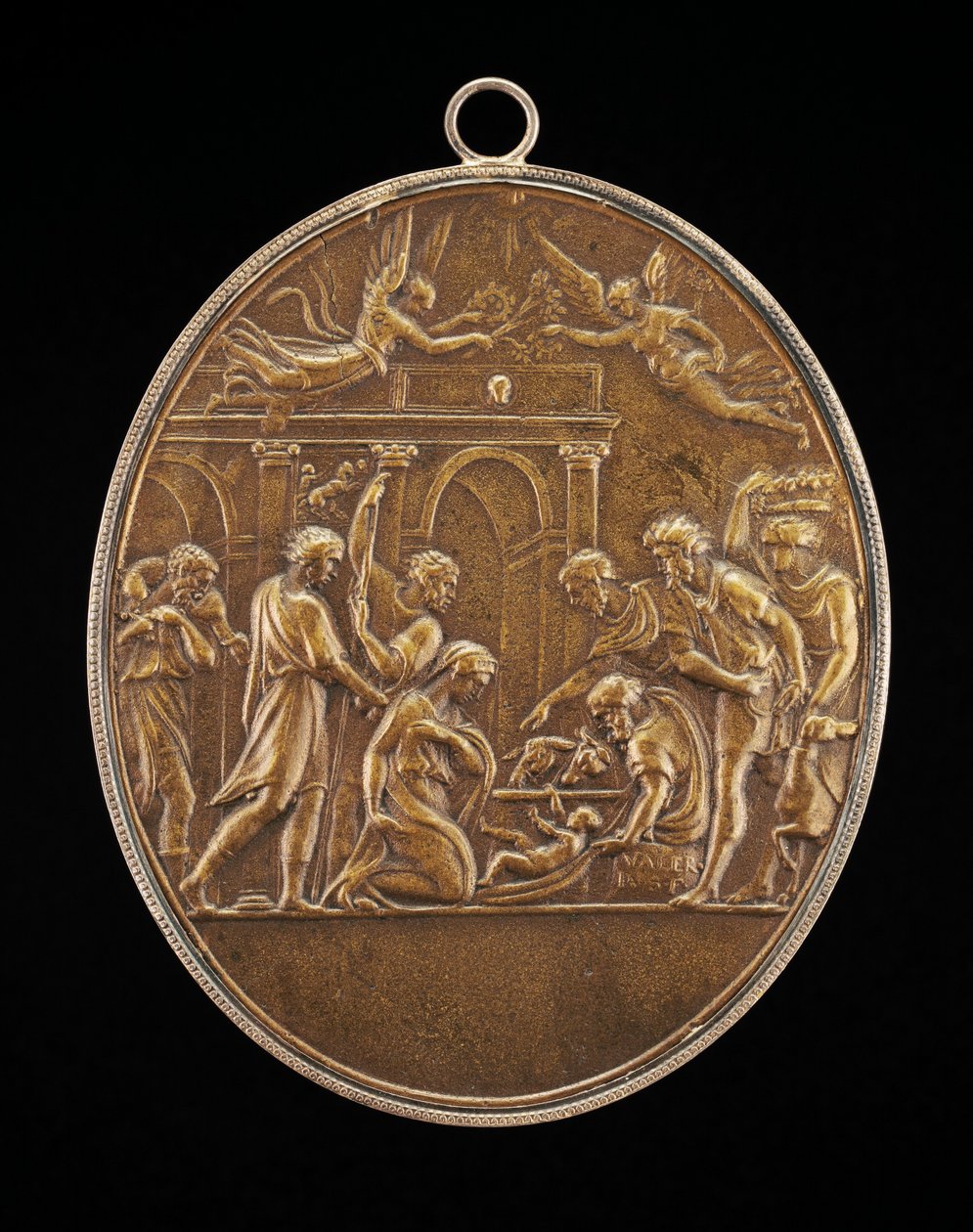 De aanbidding van de herders, 1530s door Valerio Belli