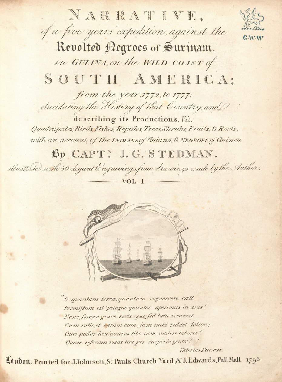Verhaal van een vijfjarige expeditie tegen de opstandige negers van Suriname, in Guiana, aan de wilde kust van Zuid-Amerika (deel I) door Various Artists, including William Blake, after John Gabriel Stedman