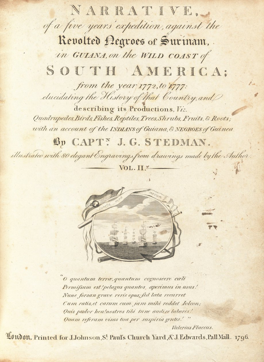 Verhaal van een Vijfjarige Expeditie tegen de Opstandige Negers van Suriname, in Guiana, aan de Wilde Kust van Zuid-Amerika (deel II) door Various Artists, including William Blake, after John Gabriel Stedman