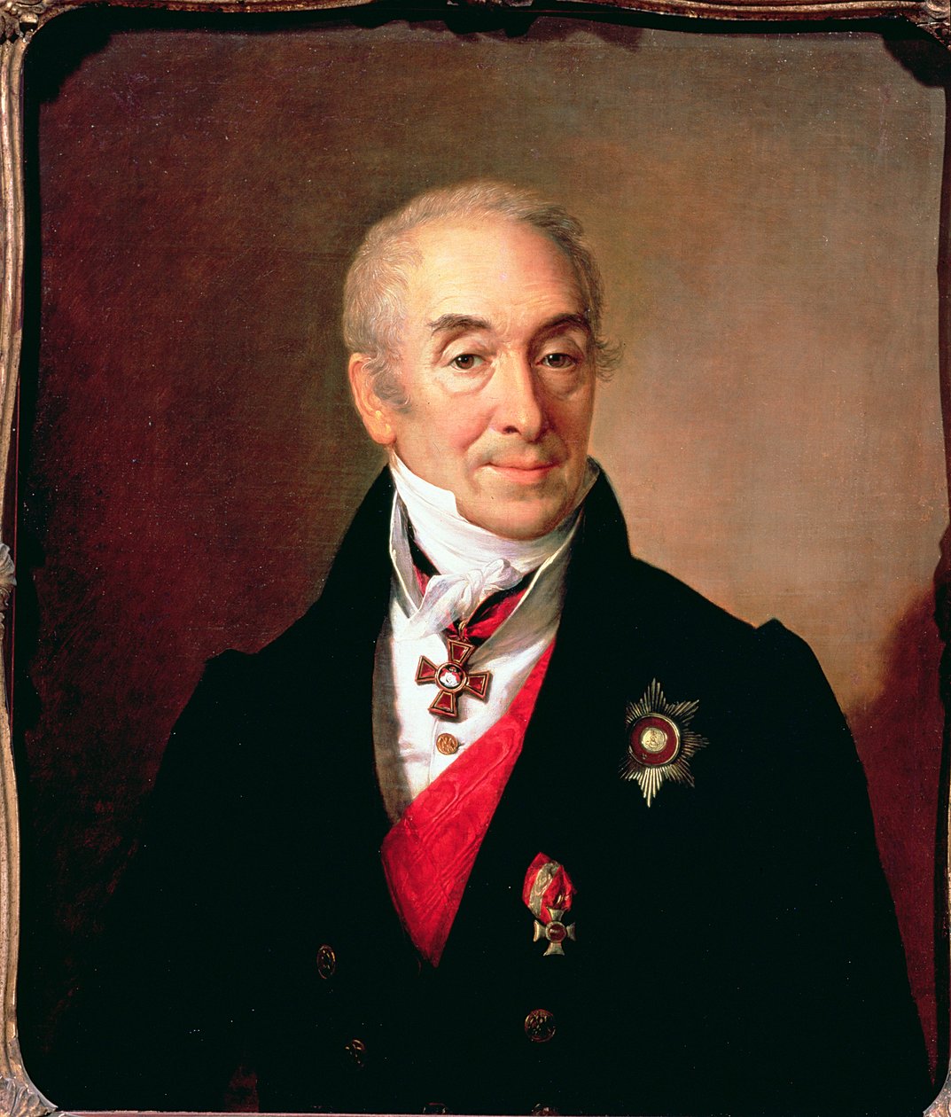 Portret van S. Kushnikov, 1828 door Vasili Andreevich Tropinin