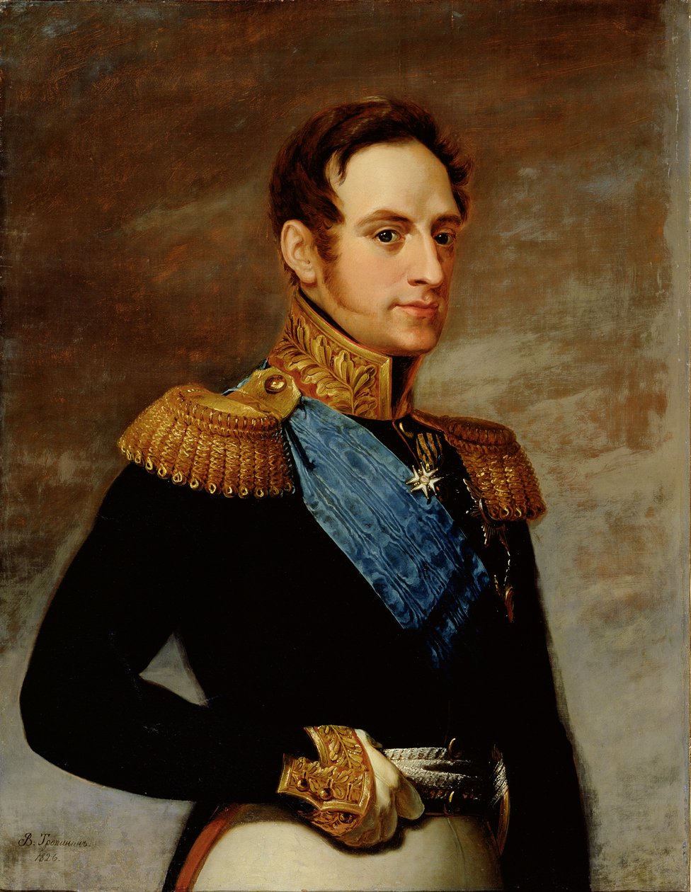 Portret van tsaar Nicolaas I (1796-1855) 1826 door Vasili Andreevich Tropinin