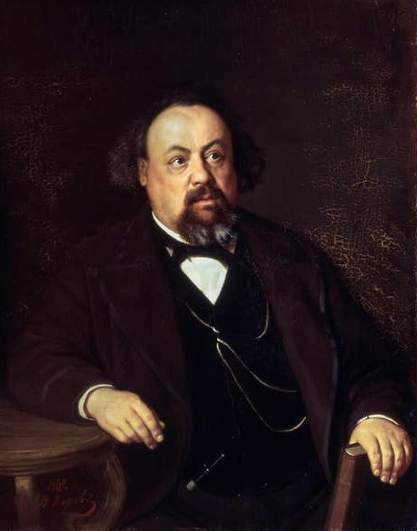 Portret van Alexey Fiofilaktovich Pisemsky door Vasili Grigorevich Perov