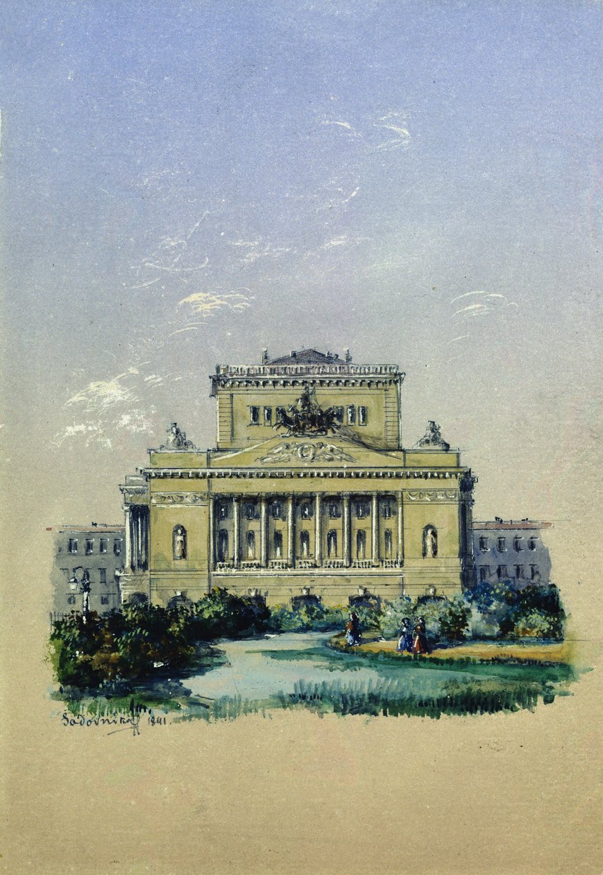 Het Alexander Theater in Sint-Petersburg, 1841 door Vasili Semenovich Sadovnikov