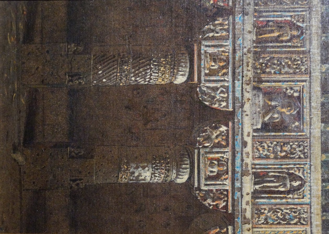 Kolommen van een grottempel in Ajanta door Vasili Vasilievich Vereshchagin