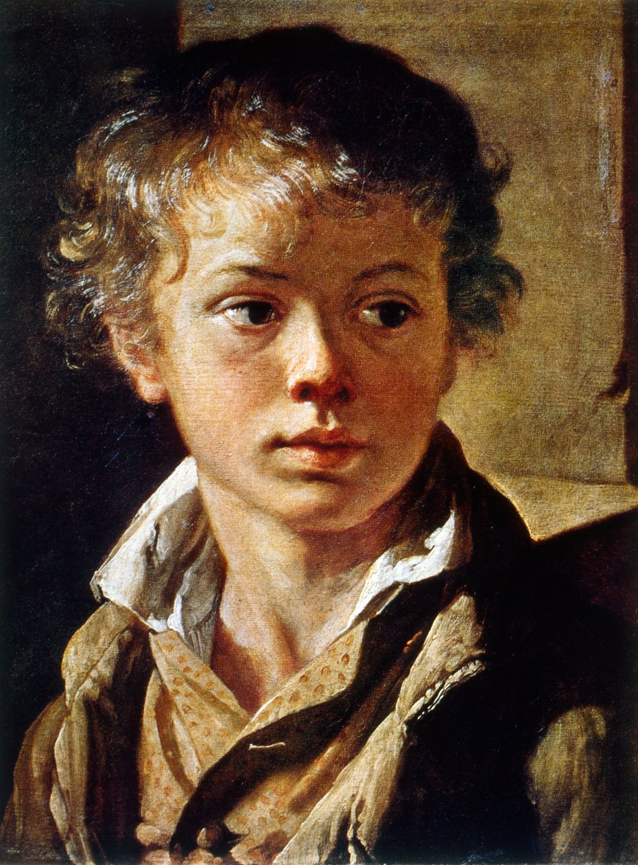 Portret van een jonge jongen door Vasili Andreevich Tropinin