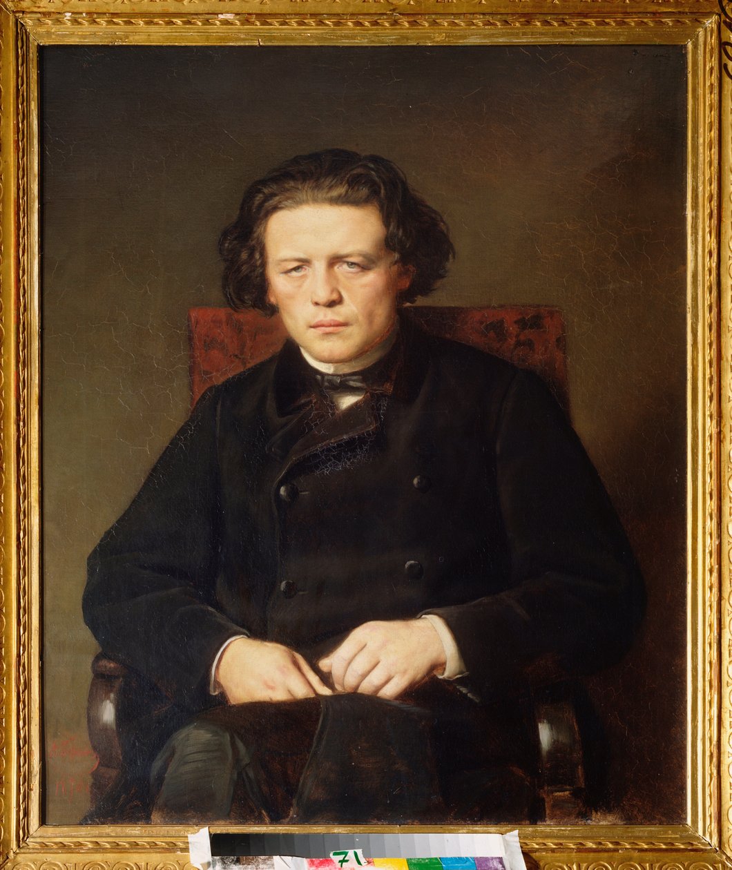 Portret van Anton Rubinstein door Vasili Grigorevich Perov