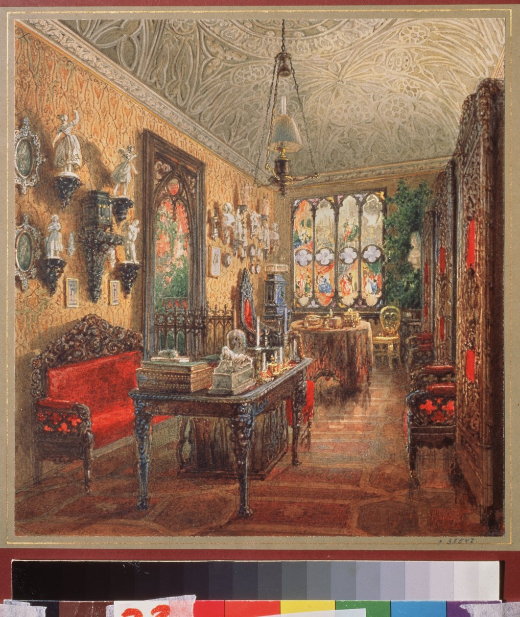 Het bureau in het Ioesoepov-paleis in Sint-Petersburg door Vasili Semenovich Sadovnikov