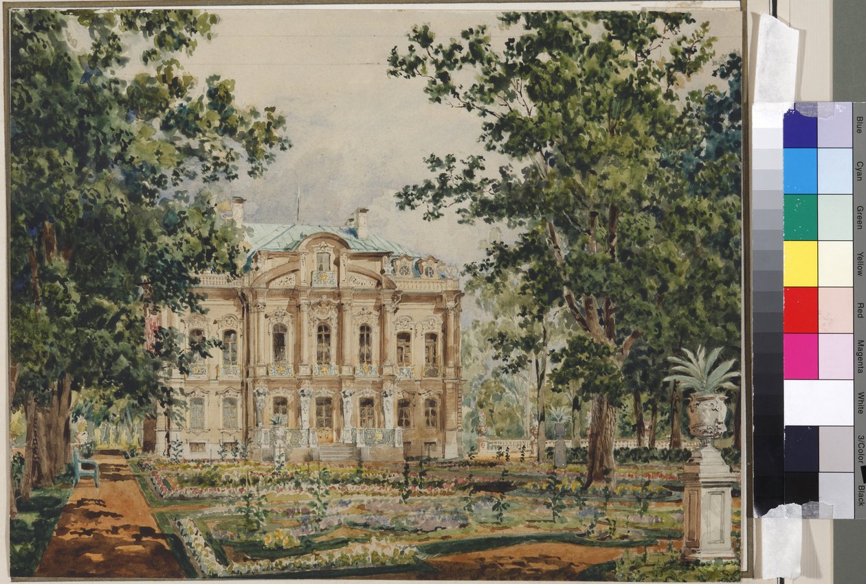 Eigen Dacha van Keizer Alexander II in Peterhof door Vasili Semenovich Sadovnikov