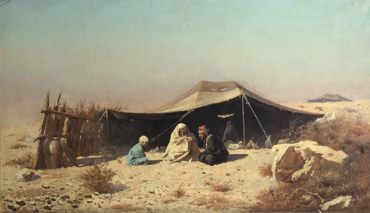 Arabieren in de woestijn. Koranstudie door Vasili Vasilievich Vereshchagin