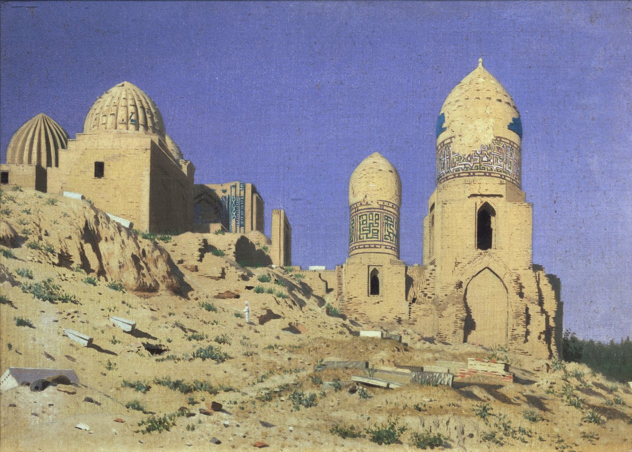 Necropolis Shah-i-Zinda De Levende Koning in Samarkand, 1869-1870 door Vasili Vasilievich Vereshchagin