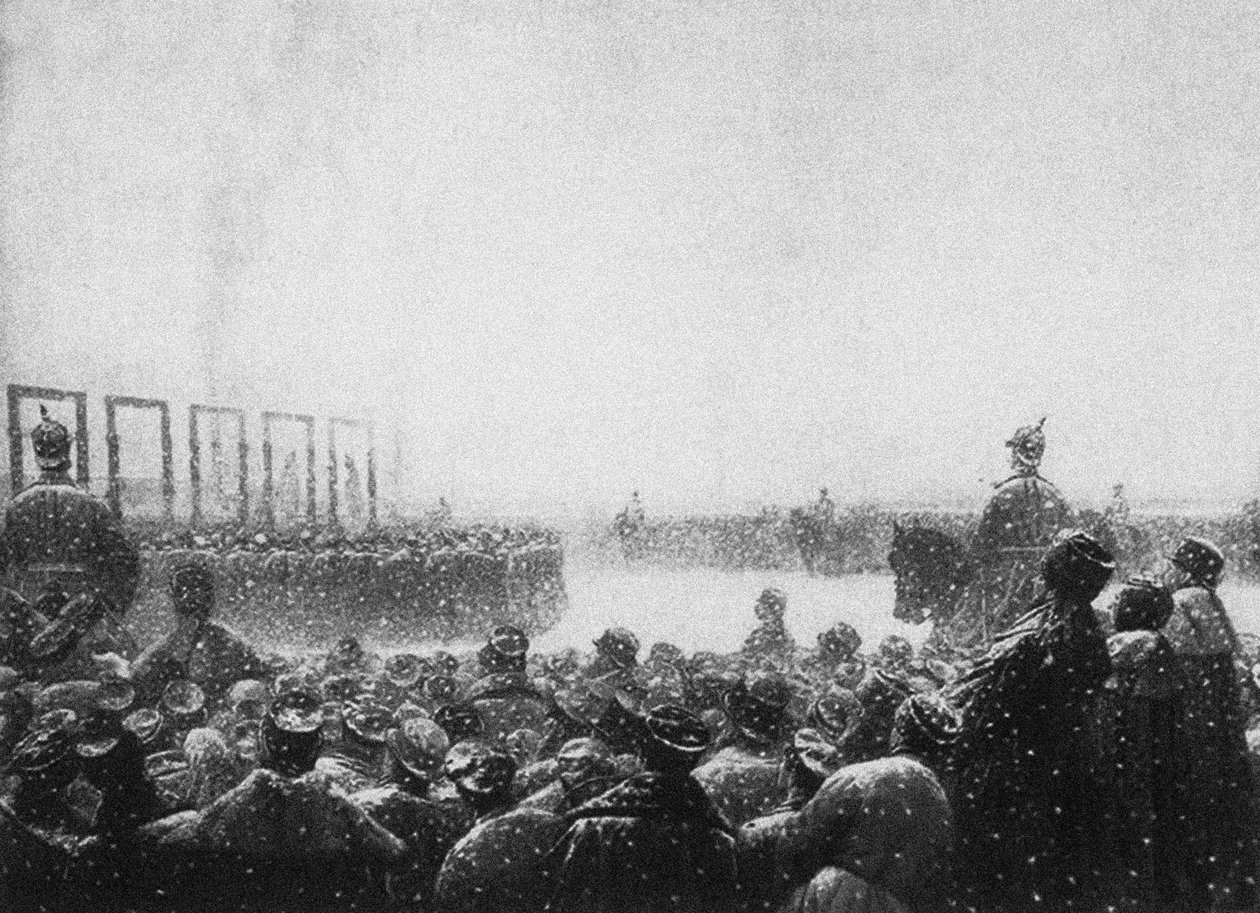 De executie van de terroristen in Rusland, 1884-1885 door Vasili Vasilievich Vereshchagin