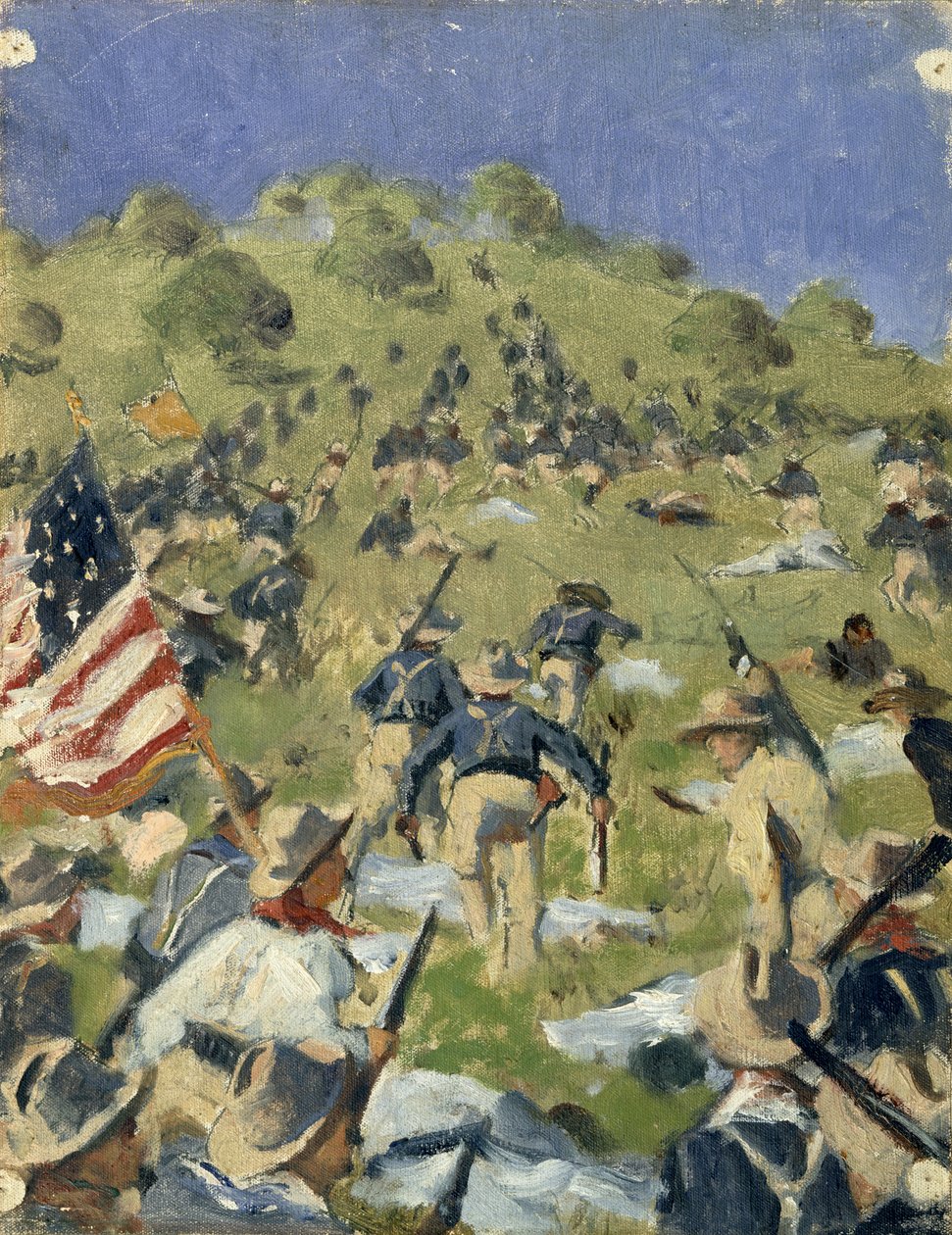 Theodore Roosevelt neemt de Saint-Juan Heights door Vasili Vasilievich Vereshchagin
