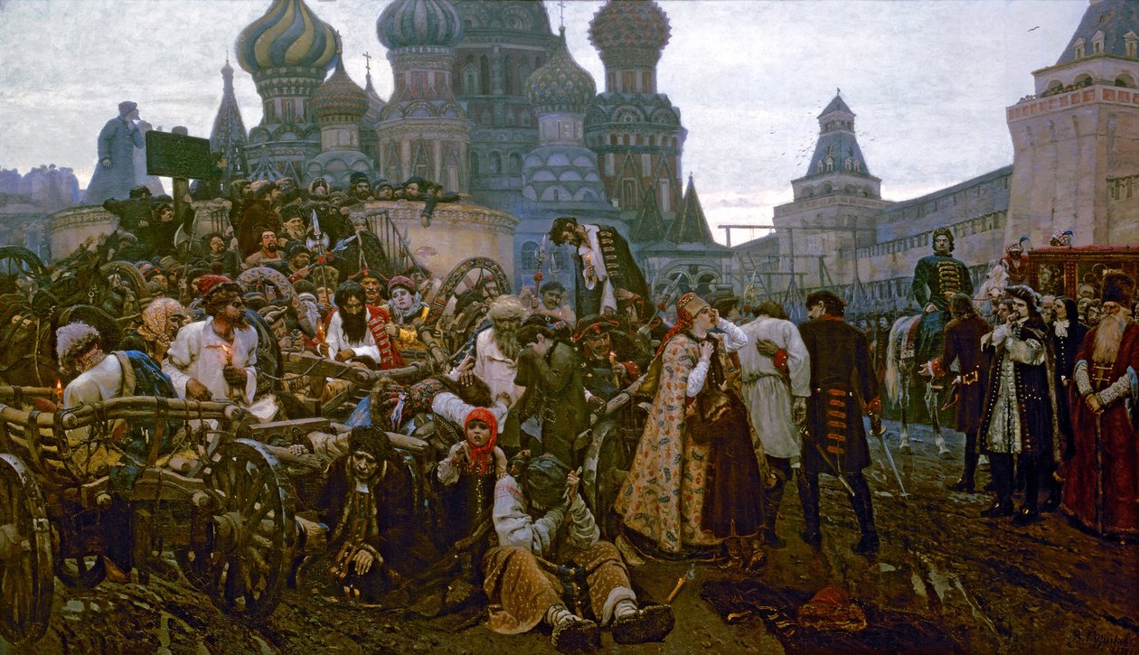 De ochtend van de executie van de Streltsy in 1698, 1881 door Vasilij Ivanovic Surikov
