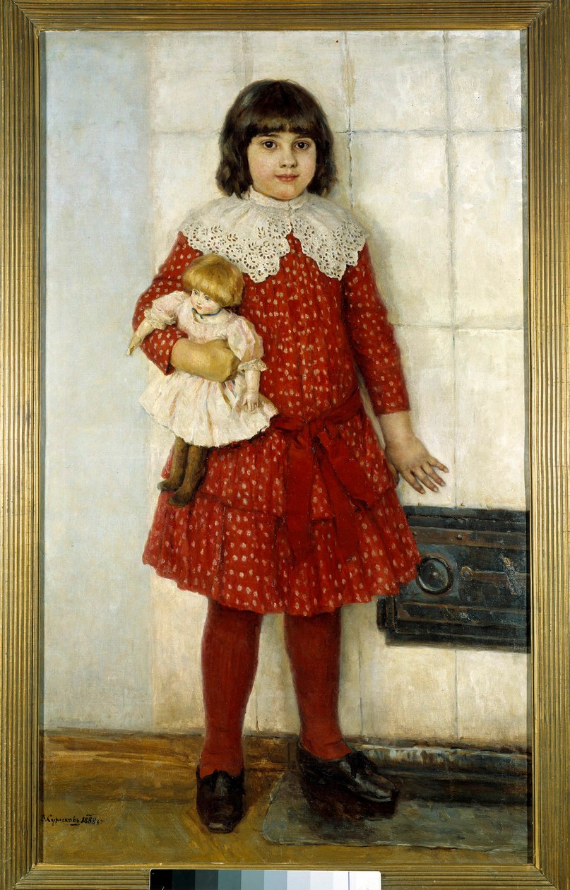 Het meisje met de pop door Vasilij Ivanovic Surikov