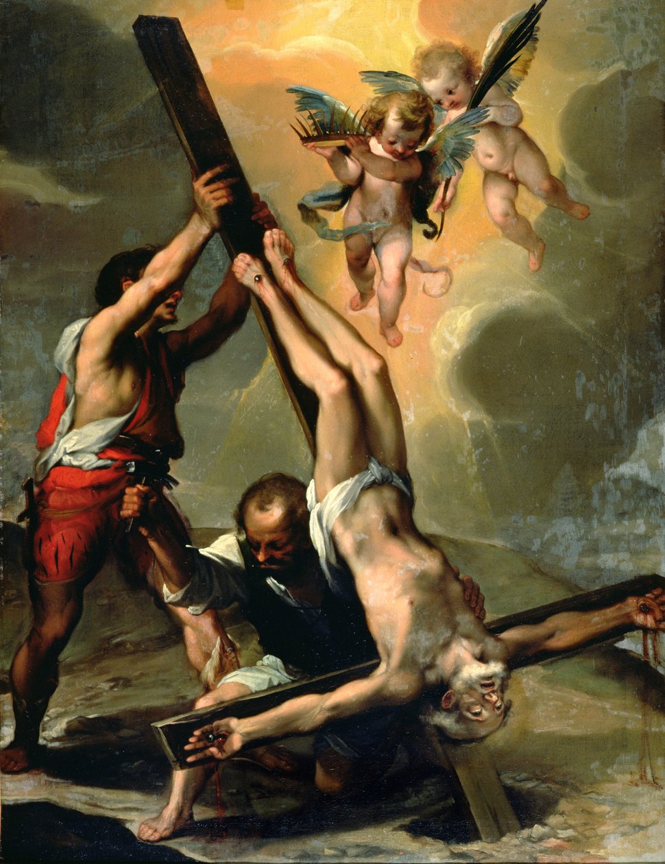 De Kruisiging van Sint Petrus door Ventura di Arcangelo Salimbeni