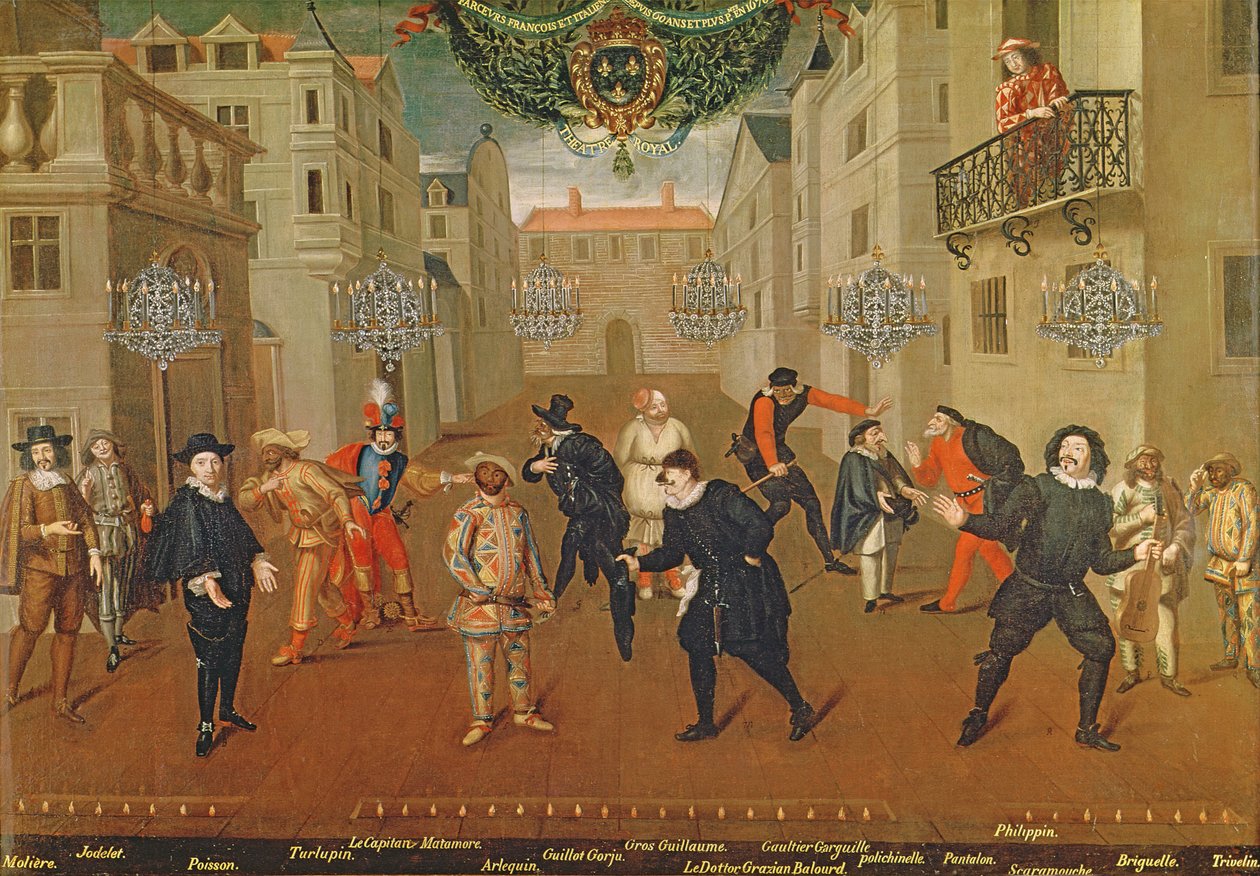 Italiaanse en Franse Komieken Spelen in Kluchten, 1670 door Verio
