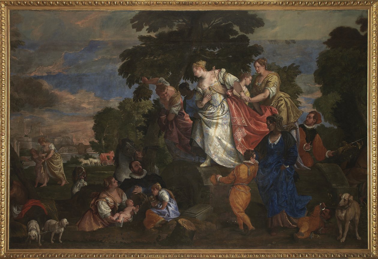 Mozes gered uit het water door Veronese
