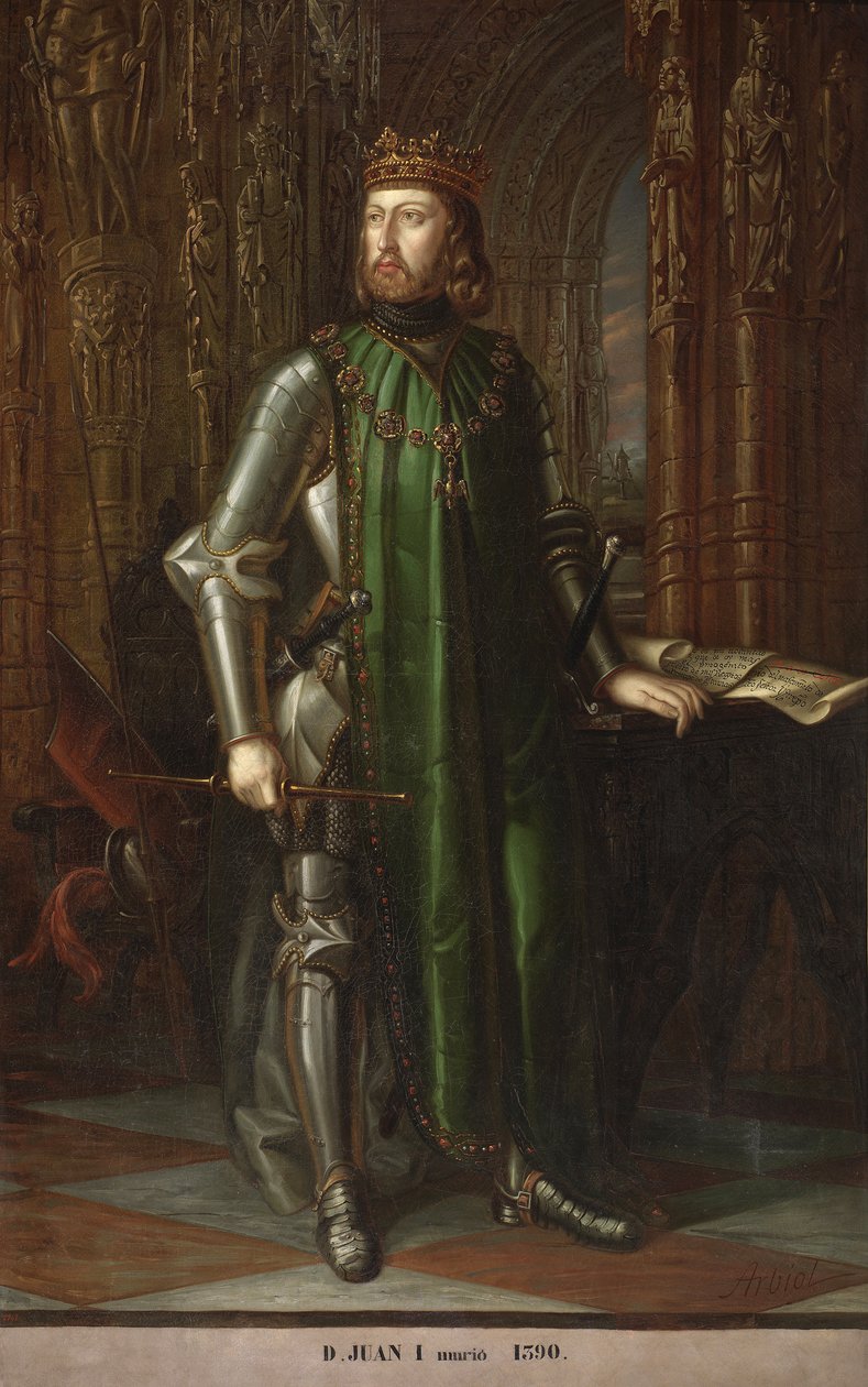 Portret van koning Jan I van Castilië door Vicente Arbiol y Rodríguez