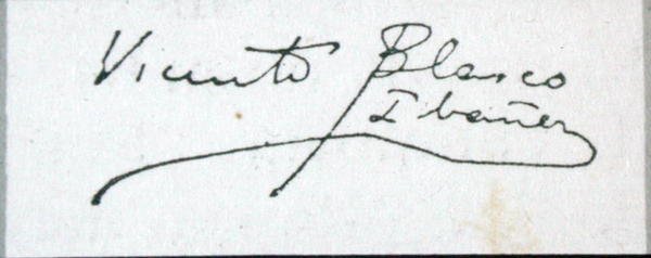 Handtekening van de romanschrijver door Vicente Blasco Ibanez